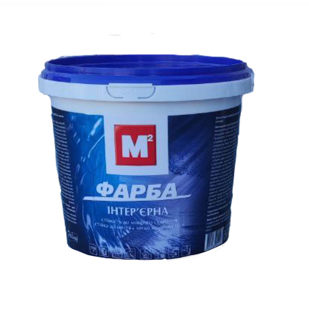 Акрилова фарба інтер'єрна М2, біла, 14 кг